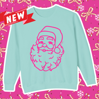 Kayla Kollection Graphic Sweatshirt: Neon Santa