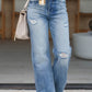 Distressed Straight Jeans with Pockets