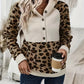 Leopard Half Button Long Sleeve Hoodie—Small-2XL