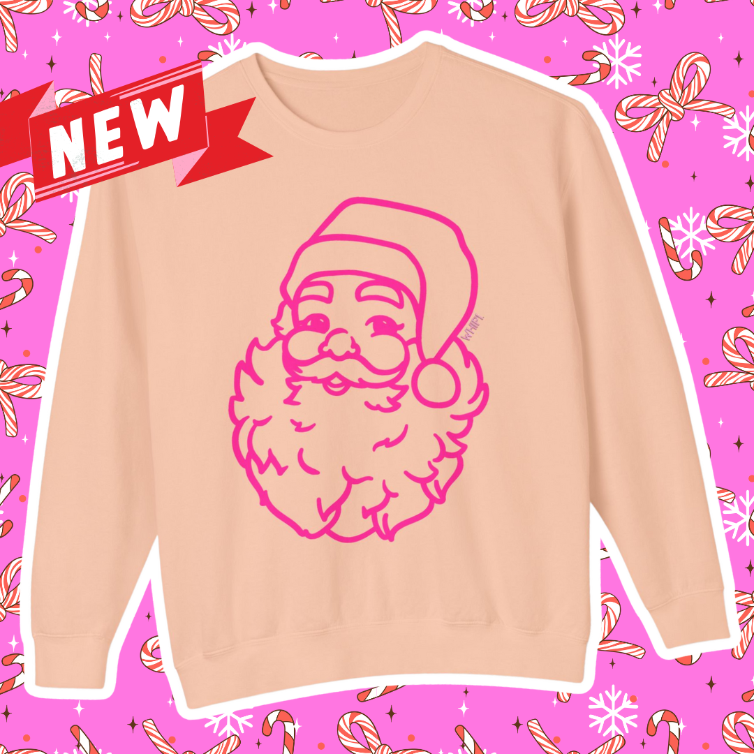 Kayla Kollection Graphic Sweatshirt: Neon Santa