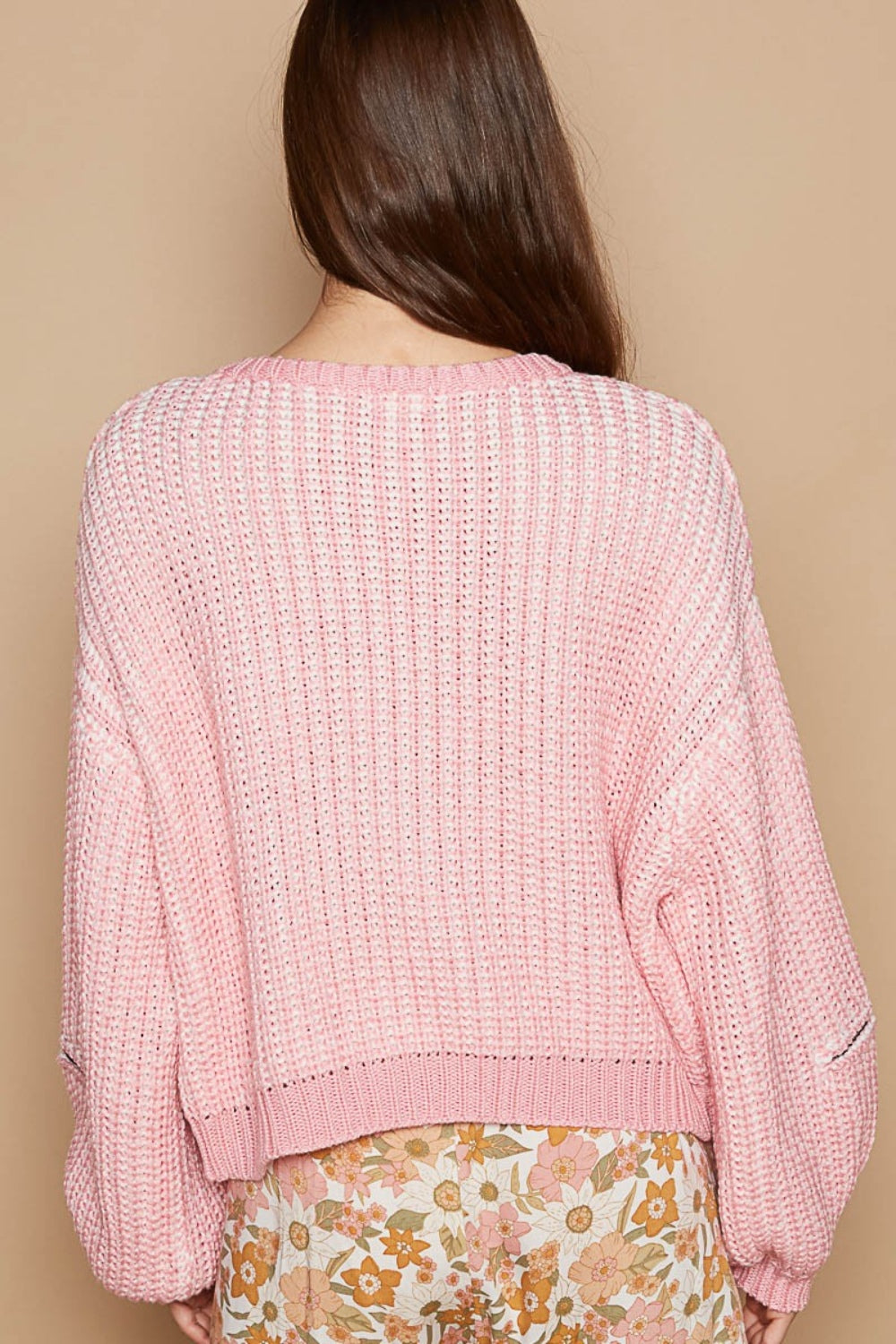 Pink Heart Patch Zipper Sweater—All Heart—Valentine's Day Collection