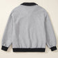 Texture Quarter Button Long Sleeve Sweatshirt