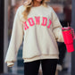 HOWDY Patched Round Neck Sherpa Sweatshirt