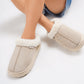 Furry Round Toe Platform Slippers