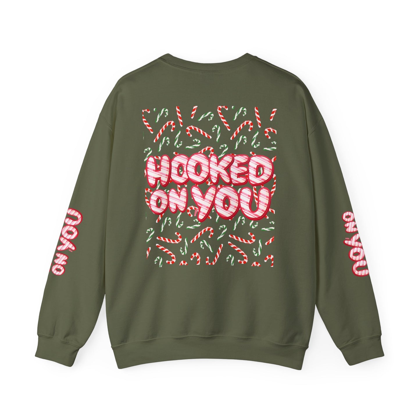 Hooked On You Crewneck Sweatshirt – Candy Cane Bubble Letters Edition