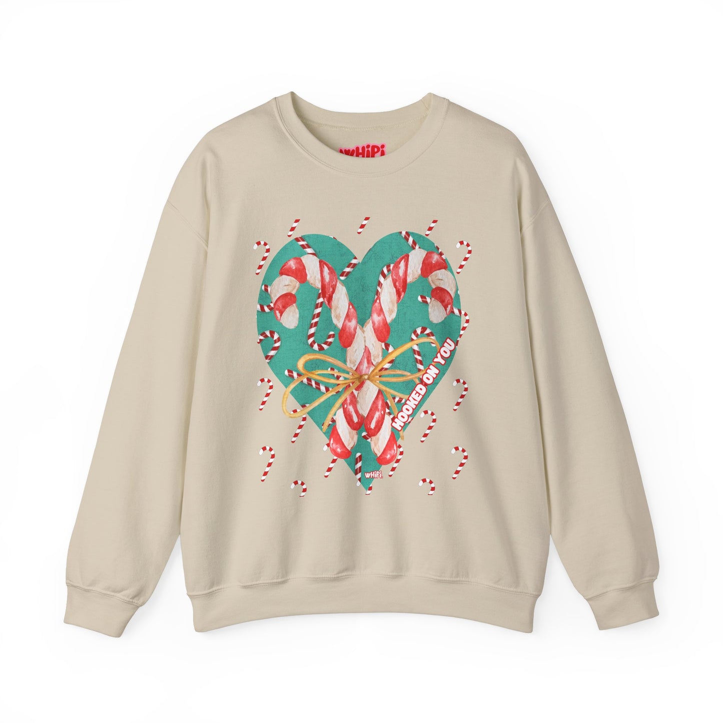 Hooked On You Crewneck Sweatshirt – Candy Canes & Hearts Edition