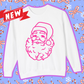 Kayla Kollection Graphic Sweatshirt: Neon Santa