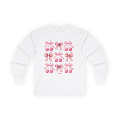 Sweet Cherry Bow Long Sleeve Tee (S-5X)