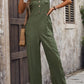 Textured Pocketed Wide Strap Overalls