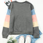 Color Block Round Neck Long Sleeve Sweatshirt