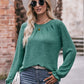 Mandy Long Flounce Sleeve Round Neck Blouse