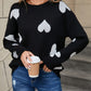 Red, White & Black Comfy Heart Sweater—All Heart—Valentine's Day Collection