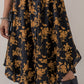 Floral Buttoned Ruffle Hem Skirt