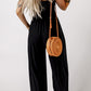 Smocked Sleeveless Wide Leg Jumpsuit with Pockets