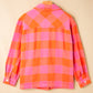 Plaid Collared Neck Button Up Jacket