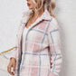 Plaid Button Up Collared Neck Long Sleeve Shacket