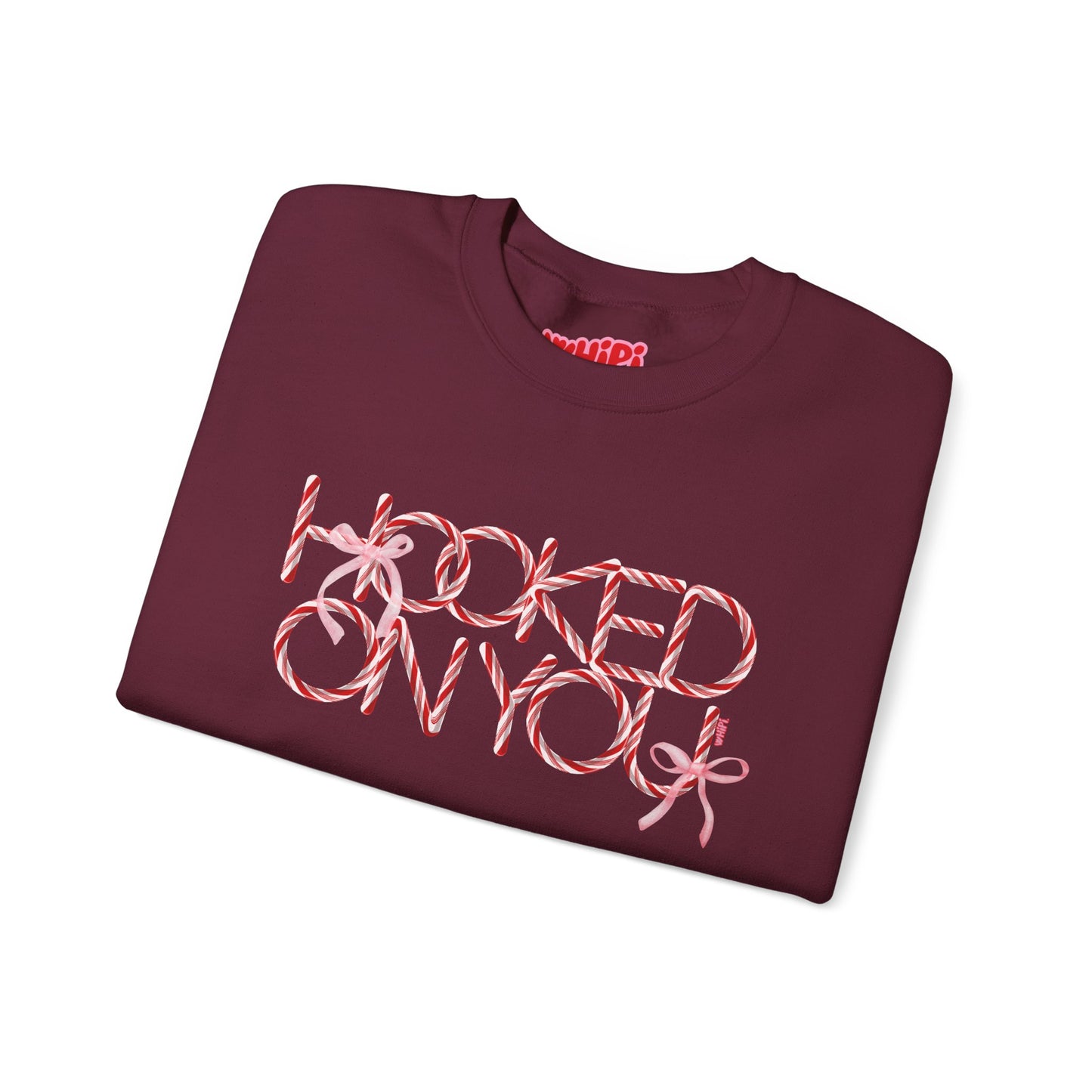 Hooked On You Crewneck Sweatshirt—Candy Canes & Bows Edition