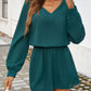 Devine Cutout V-Neck Long Sleeve Mini Dress