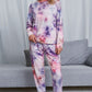 Tie-Dye Crewneck Top and Drawstring Waist Joggers Lounge Set