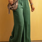 Smocked Waist Texture Wide Leg Pants