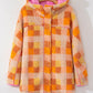 Checkered Long Sleeve Sherpa Hooded Jacket