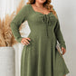 Honey Plus Size Sweetheart Neck Long Sleeve Ribbed Dress