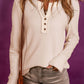 Waffle Knit Textured Henley Top