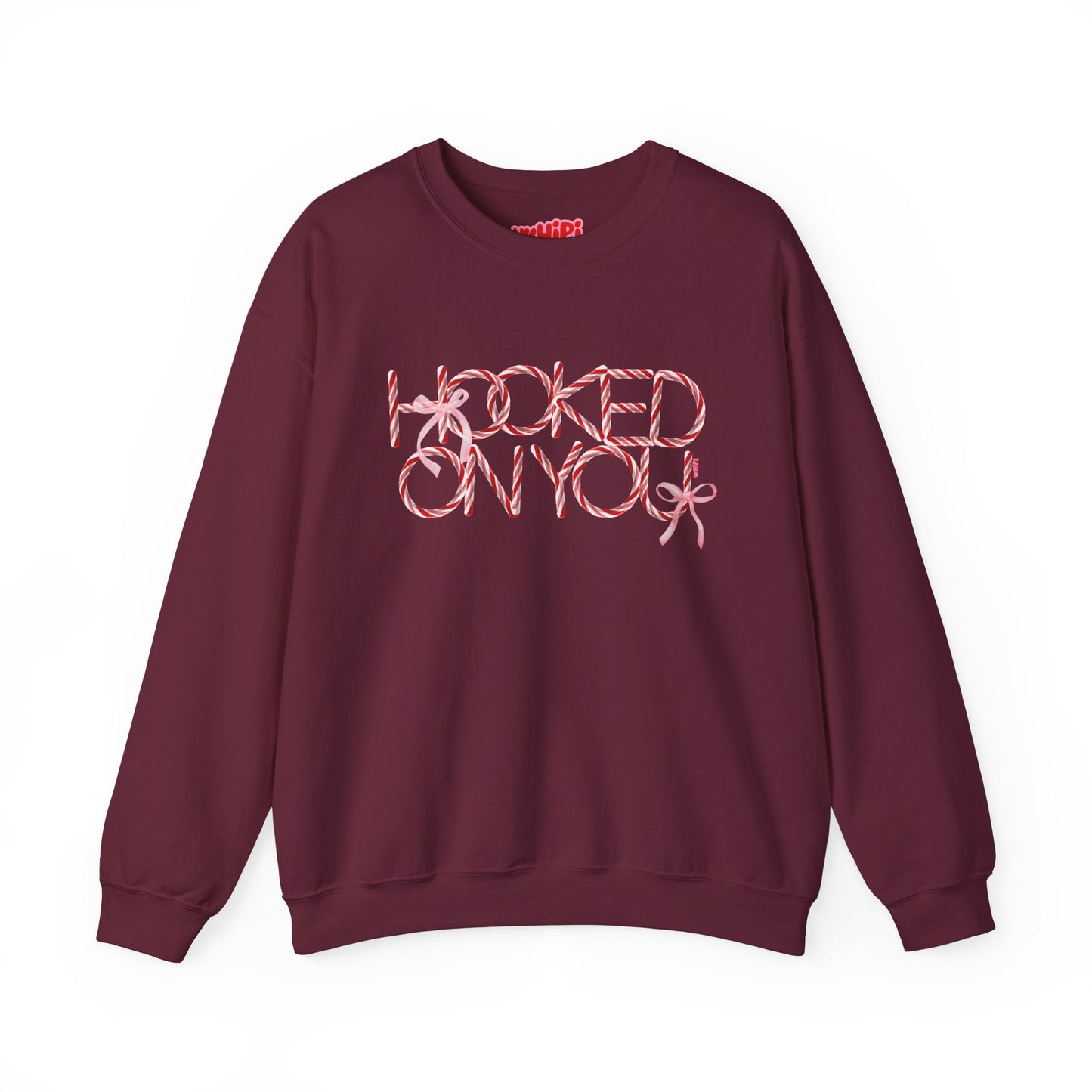 Hooked On You Crewneck Sweatshirt—Candy Canes & Bows Edition