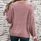 Lace Up Round Neck Long Sleeve Sweater