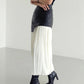 Pleated Contrast High Rise Skirt