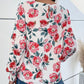 Perfee Floral Long Puff Sleeve Round Neck Blouse