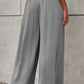 Drawstring Waist Wide Leg Pants