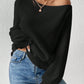 Honey Single Shoulder Long Sleeve Sweater