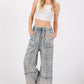 SAGE + FIG Mineral Washed Terry Wide Leg Pants