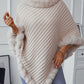 Fuzzy Trim Texture Three-Quarter Sleeve Poncho