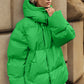 Pocketed Zip Up Hooded Puffer Jacket