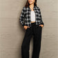 Ninexis Full Size Plaid Round Neck Long Sleeve Jacket