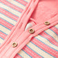 Striped Johnny Collar Long Sleeve Sweatshirt