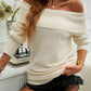 Off-Shoulder Long Sleeve Sweater