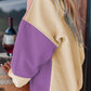 Color Block Round Neck Long Sleeve Sweatshirt