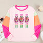 Sequin Nutcracker Color Block Long Sleeve