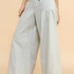 Drawstring Front Pocket Wide Leg Mid Rise Jeans