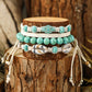 Light Blue Western Turquoise Shell Multi Layered Bracelet Set