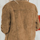 Corduroy Collared Neck Snap Down Jacket