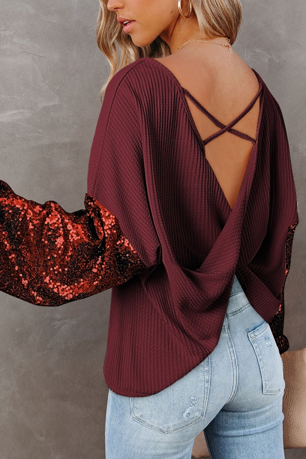 Sequin Drop Shoulder Sweater