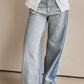 Two-Toned Wide Leg Relaxed Fit Jeans