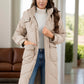 Long Sleeve Longline Hooded Winter Coat with Pockets