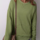 Solid Color Round Neck Long Sleeve Sweatshirt