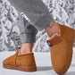 Letter M Suede Round Toe Slippers