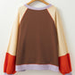 Color Block Round Neck Long Sleeve Sweatshirt